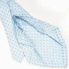 Light Blue 7 Fold Sartorial Silk Tie - Small Flower Pattern