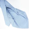Light Blue 7 Fold Sartorial Silk Tie - Small Flower Pattern