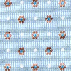 Light Blue 5 Fold Sartorial Silk Tie - Small Flower Pattern