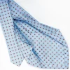Light Blue 5 Fold Sartorial Silk Tie - Small Flower Pattern