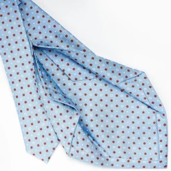 Light Blue 5 Fold Sartorial Silk Tie - Small Flower Pattern