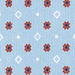 Light Blue 5 Fold Sartorial Silk Tie - Small Flower Pattern