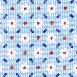Light Blue 5 Fold Sartorial Silk Tie - Small Flower Pattern