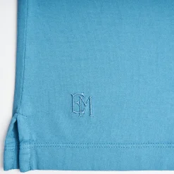 Light Blue Jersey Short Sleeve Polo Shirt