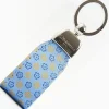 Light Blue Keyfob In Silk And Leather