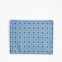 Light Blue Leather Folding Card Holder - 10 Compartments