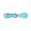 Light Blue Leather Scarf-Buckle