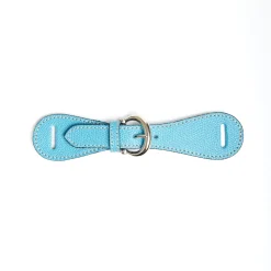 Light Blue Leather Scarf-Buckle