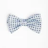 Light Blue Pre-Knotted Bowtie - Small Flower Pattern