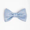 Light Blue Pre-Knotted Bowtie - Small Geometric Pattern