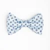 Light Blue Pre-Knotted Bowtie - Small Geometric Pattern