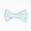 Light Blue Pre-Knotted Silk Bowtie - Solid Color