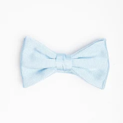 Light Blue Pre-Knotted Silk Bowtie - Solid Color