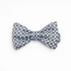 Light Blue Pre-Knotted Silk Bowtie- Large Flower Pattern