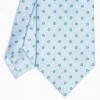 Light Blue Sartorial Classic Silk Tie Small Flower Pattern