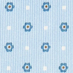 Light Blue Sartorial Classic Silk Tie Small Flower Pattern