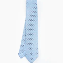 Light Blue Sartorial Classic Tie - Small Flower Pattern