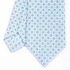 Light Blue Sartorial Classic Silk Tie - Small Flower Pattern