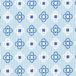 Light Blue Sartorial Classic Silk Tie - Small Flower Pattern