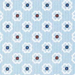Light Blue Sartorial Classic Silk Tie - Small Flower Pattern