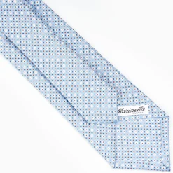 Light Blue Sartorial Classic Silk Tie - Small Flower Pattern