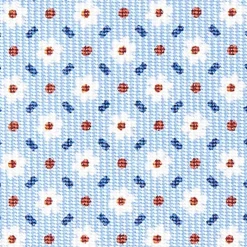 Light Blue Sartorial Classic Silk Tie - Small Flower Pattern