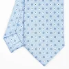 Light Blue Sartorial Classic Silk Tie - Small Flower Pattern