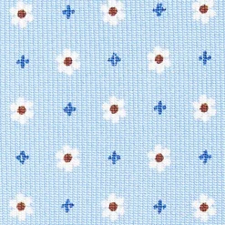 Light Blue Sartorial Classic Silk Tie - Small Flower Pattern