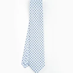 Light Blue Sartorial Classic Silk Tie - Small Flower Pattern