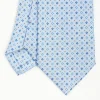 Light Blue Sartorial Classic Silk Tie - Small Flower Pattern