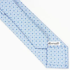 Light Blue Sartorial Classic Silk Tie - Small Flower Pattern