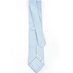Light Blue Sartorial Classic Silk Tie - Small Flower Designs