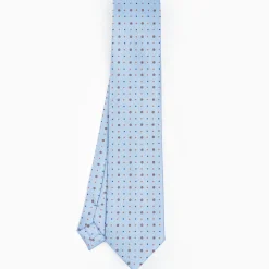 Light Blue Sartorial Classic Silk Tie - Small Flower Designs