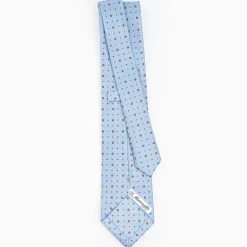 Light Blue Sartorial Classic Silk Tie - Small Flower Designs