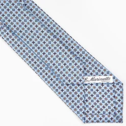 Light Blue Sartorial Classic Silk Tie - Small Flower Designs