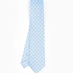 Light Blue Sartorial Classic Silk Tie - Small Flower Designs
