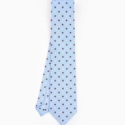 Light Blue Sartorial Classic Silk Tie - Small Flower Designs