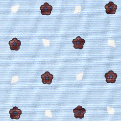 Light Blue Sartorial Classic Silk Tie - Small Flower Designs