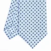 Light Blue Sartorial Classic Silk Tie - Small Flower Pattern