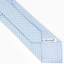 Light Blue Sartorial Classic Silk Tie - Small Flower Pattern