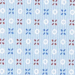 Light Blue Sartorial Classic Silk Tie - Small Flower Pattern