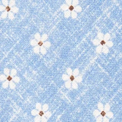 Light Blue Sartorial Cotton And Silk Tie Large Flower Pattern