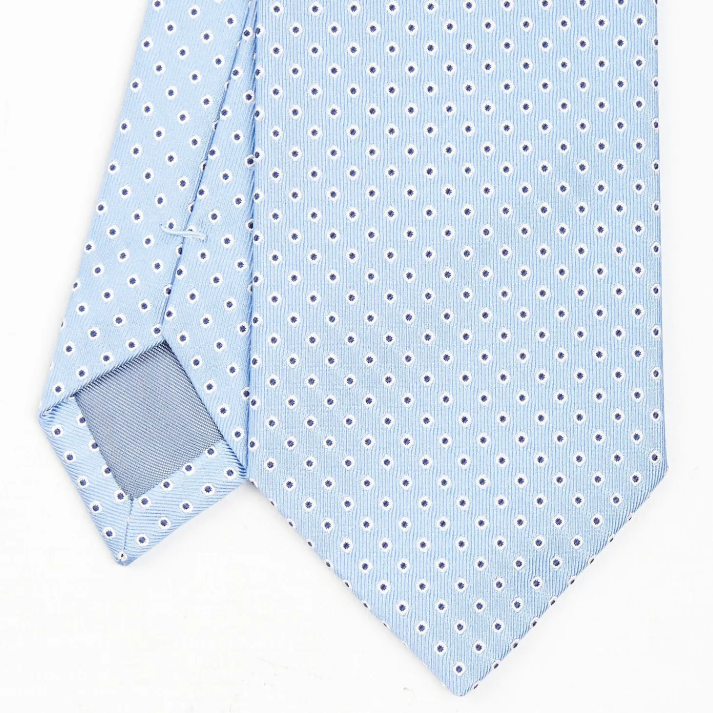 Light Blue Sartorial Jacquard Silk Tie - Small Geometric Designs
