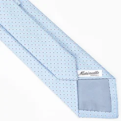 Light Blue Sartorial Jacquard Silk Tie - Small Geometric Designs