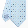 Light Blue Sartorial Jacquard Silk Tie - Small Flower Designs