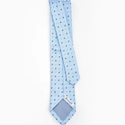 Light Blue Sartorial Jacquard Silk Tie - Small Flower Designs