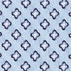 Light Blue Sartorial Jacquard Silk Tie - Small Geometric Pattern