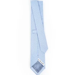 Light Blue Sartorial Jacquard Silk Tie - Small Geometric Pattern