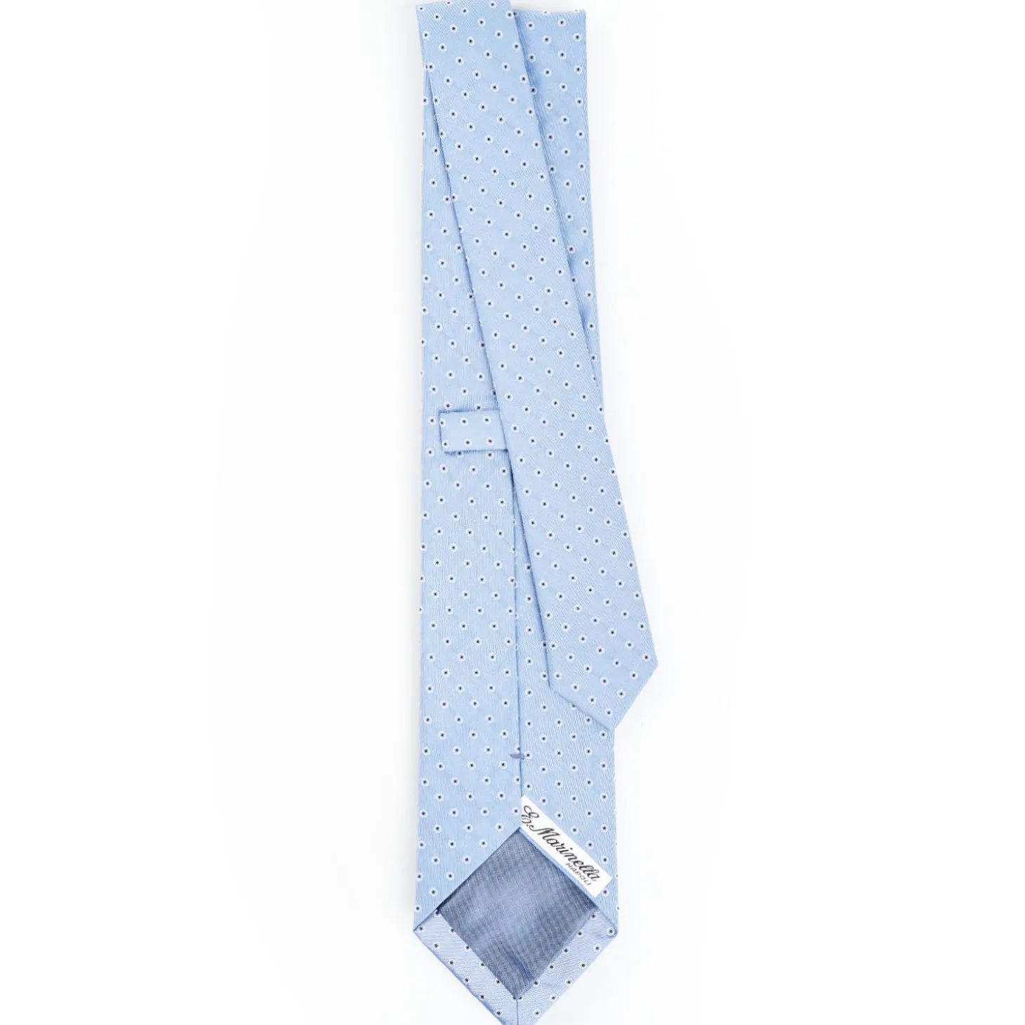 Light Blue Sartorial Jacquard Silk Tie - Small Geometric Pattern