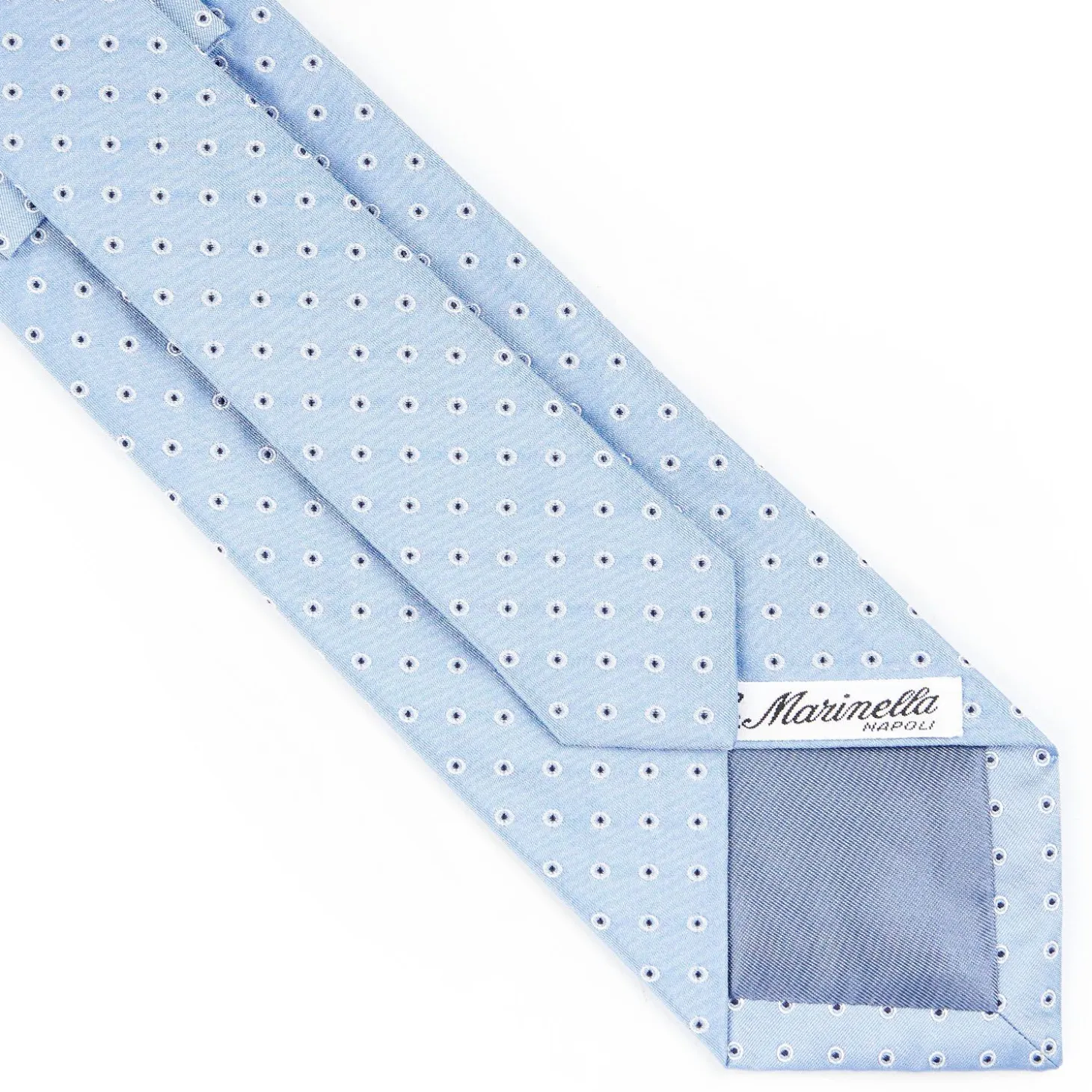 Light Blue Sartorial Jacquard Silk Tie - Small Geometric Pattern